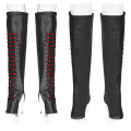 PUNK RAVE WS-400SSF lady girl sexy plus size women kintted PU leather looking club gothic flame glove sleeves